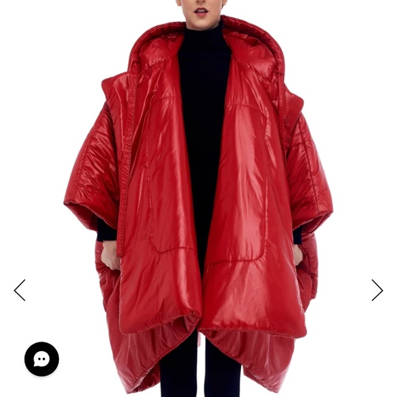 Norma Kamali red hooded sleeping bag coat NWT - Picture 3 of 5